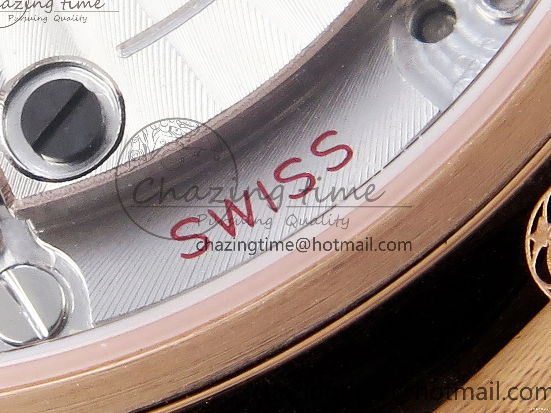 0203 Modern De Ville Date RG MKF 1:1 Best Edition White Textured Dial Roman Marker on Brown Leather Strap A 7752